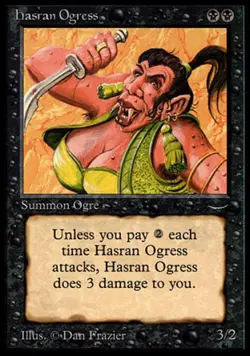 MTG English Hasran Ogress (dark circle) NM Normal Arabian Nights - Image 1