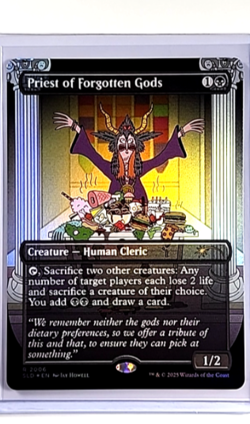 MTG Magic The Gathering SLD Secret Lair Borderless Foil Priest of Forgotten Gods - Image 1