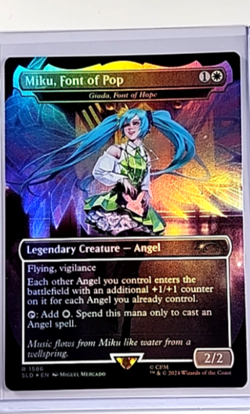 MTG Magic The Gathering SLD Secret Lair Borderless Foil #1586 Miku Font of Pop - Image 1