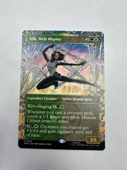 Silk, Web Weaver (Borderless) (Foil) 0215 (R) MTG Marvel's Spider-Man (SPM) * - Image 1