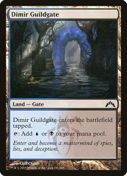 Dimir Guildgate 2x FOIL GTC MTG Gatecrash Common MINT blue black land - Image 1