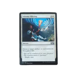 MTG Magic The Gathering Solemn Offering Sorcery Card Magic 2015 (M15) 033/269 - Image 1