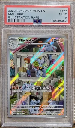 PSA 9 MINT 2023 POKEMON MEW EN-151 MACHOKE #177 ILLUSTRATION RARE ENGLISH - Image 1