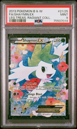 2013 Shaymin EX RC21/RC25 Pokemon TCG Full Art Radiant Collection PSA 9 - Image 1