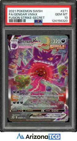 Pokemon 2021 Gengar VMAX 271/264 Alt Art Fusion Strike GEM MINT PSA 10 - Image 1