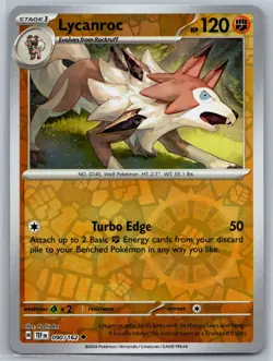 NM Lycanroc 090/162 Reverse Holo Temporal Forces Pokemon 2024 - Image 1
