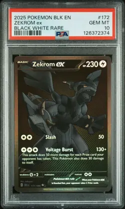 Zekrom EX Pokemon TCG Black Bolt 172/086 English PSA 10 - Image 1