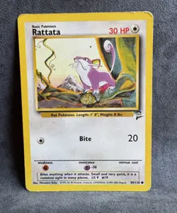 Rattata 089/130 Base Set 2 Regular Pokemon TCG Heavily Played - Image 1