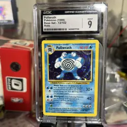 CGC 9 MINT Poliwrath 1999 Base Set 13/102 Holo Pokemon Card psa - Image 1