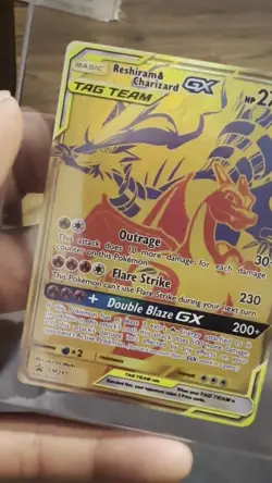 Reshiram & Charizard GX Tag Team Pokemon Card SM247 Holo Rare - Image 2