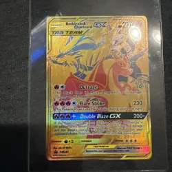 Reshiram & Charizard GX Tag Team Pokemon Card SM247 Holo Rare - Image 3
