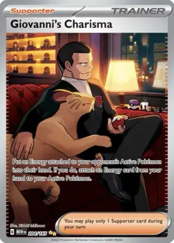 Giovanni’s Charisma 204/165 SV: Scarlet & Violet 151 English Pokemon Card - NM - Image 1