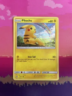 Pokemon Card Pikachu Shining Legends Cracked Ice Holo 28/73 Near Mint - Image 1