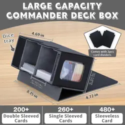 Commander Deck Box for MTG, Card Deck Box with Dice Tray and Display Window - Image 2
