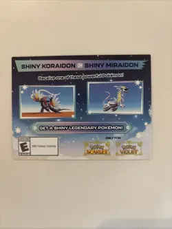 Shiny Koraidon & Miraidon Pokemon Scarlet Violet Code Card - Gamestop - Image 1