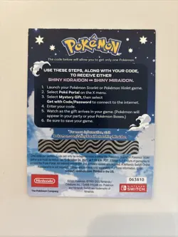 Shiny Koraidon & Miraidon Pokemon Scarlet Violet Code Card - Gamestop - Image 2
