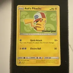 2017 Pokemon Ash's Pikachu TCG Black Star Promo Card SM112 - Image 1