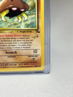 Pokemon Card Kabuto 50/62 Gold W Stamp Promo Fossil Promo WOTC Near Mint - Image 4
