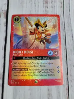 Lorcana Mickey Mouse Pirate Captain Promo Card (Red Foil Costco Exclusive Disney - Image 1