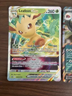 JUMBO Leafeon Vstar SWSH195 + Mabosstiff Ex 086 Promo Pokemon TCG Cards - Image 2
