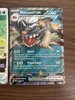 JUMBO Leafeon Vstar SWSH195 + Mabosstiff Ex 086 Promo Pokemon TCG Cards - Image 3