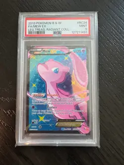 PSA 9 Mint 2013 POKEMON B&W LEGENDARY TREASURES RADIANT COLL FULL ART MEW EX #24 - Image 1