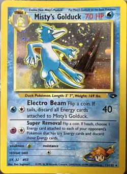 Pokemon TCG Misty's Golduck Gym Challenge 12/132 Unlimited Holo Rare NM - Image 1