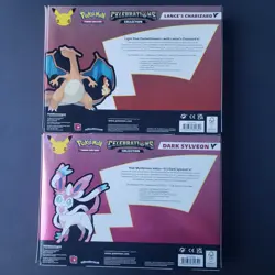 Pokemon Celebrations CCG Lance's Charizard & Dark Sylveon V Collection Boxes New - Image 2