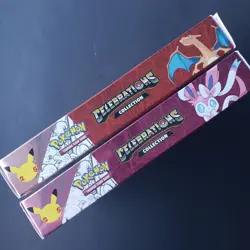 Pokemon Celebrations CCG Lance's Charizard & Dark Sylveon V Collection Boxes New - Image 3