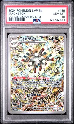 2024 Pokemon SVP EN-SV Surging Sparks ETB Black Star Promo #159 Magneton PSA 10 - Image 1