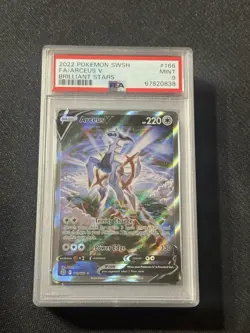 2022 POKEMON SWORD & SHIELD BRILLIANT STARS #166 FULL ART/ARCEUS V PSA 9 - Image 1