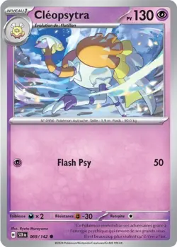 Carte REVERSE CLEOPSYTRA 069/142 Pokemon Couronne Stellaire EV07 Neuve SCR FR - Image 1