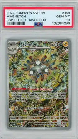 2024 Pokemon SVP Magneton #159 Surging Sparks ETB Black Star Promo PSA 10 - Image 1