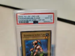 Yugioh 1st Edition Kagemusha of the Blue Flame LOB-028 PSA 10 GEM MINT T8570 - Image 2