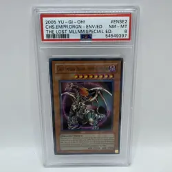 2005 Yu-Gi-Oh Chaos Emperor Dragon-Envoy Of The End TLM-ENSE2 Ultra Rare PSA 8 - Image 1