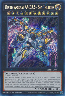 YUGIOH DIVINE ARSENAL AA-ZEUS - SKY THUNDER SECRET RARE 1ST NEAR MINT BLMR-EN084 - Image 1