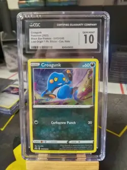 SWIRL CGC GEM MINT 10 Pokemon Card Croagunk SWSH 245 Promo Lost Origin - Image 1