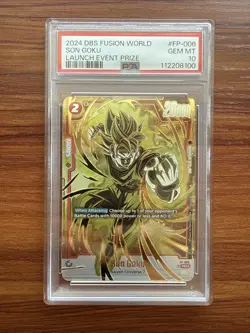 2024 DRAGON BALL SUPER CARD GAME FUSION WORLD LAUNCH EVENT PRIZE SON GOKU PSA 10 - Image 1
