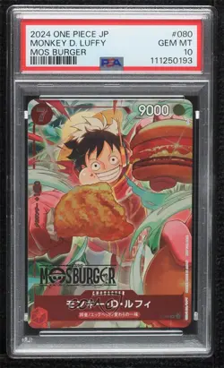 2022 One Piece Card Game: Promos Japanese Monkey D Luffy #P-080 PSA 10 GEM MT - Image 1