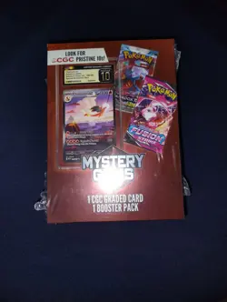 Pokemon Mystery Gems 1 CGC Graded Card & 1 Booster Pack 2025! New Sealed Box! - Image 2