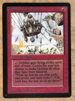 MTG Beta Goblin Balloon Brigade Lightly Played Magic the Gathering Beta edition - Image 1