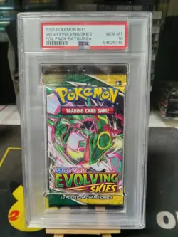 Pokemon Evolving Skies Rayquaza Art Authentic Graded Sealed Booster Pack PSA 10 - Image 1