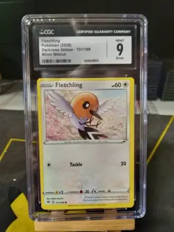 ERROR MISCUT O/C CGC 9 MINT Fletchling 151/189 Darkness Ablaze Pokemon TCG card - Image 1