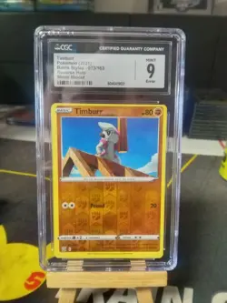 ERROR MISCUT O/C CGC 9 Reverse Holo Timburr 073/163 Battle Styles Pokemon TCG - Image 1