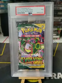 Pokemon Evolving Skies Rayquaza Art Authentic Graded Sealed Booster Pack PSA 7 - Image 1