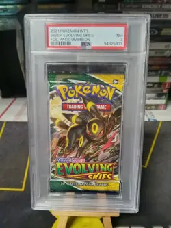Pokemon Evolving Skies Umbreon Art Authentic Sealed Graded Booster Pack PSA 7 - Image 1