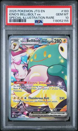 2025 POKEMON JTG EN-JOURNEY TOGETHER #183 IONO'S BELLIBOLT EX PSA 10 - Image 1