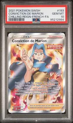 Carte Pokemon Conviction de Marion 193/198 PSA 10 Regne De Glace POP 1 !!!! - Image 1