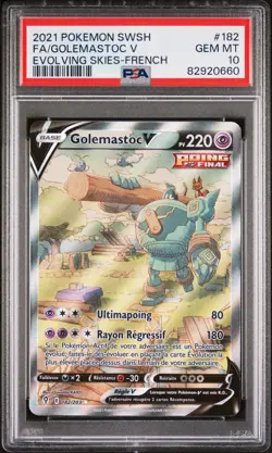 Carte Pokemon Golemastoc V 182/203 PSA 10 Evolution Celeste FR - Image 1