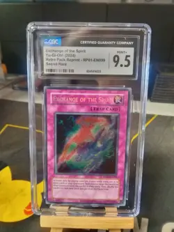 CGC 9.5 Exchange of the Spirit RP01-EN099 Secret Rare Retro Pack 1 Yugioh Mint+ - Image 1
